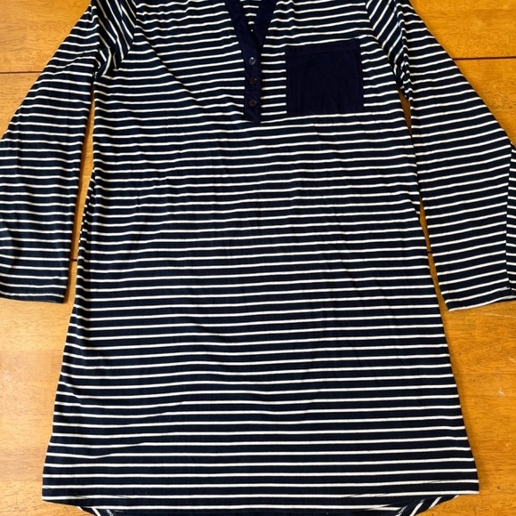 Ekouaer Lounge wear  Long Sleeve Button Down v neck Sleepwear dress, Size L - Picture 9 of 11